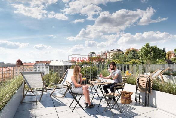 Ubytovací jednotka 1+kk o ploše 26,8 m² na Praze 2, pod Grébovkou.