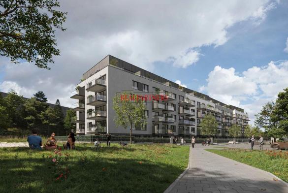 Novostavba bytu 1+kk o ploše 30,3 m² + 4,6 m² balkón ve výstavbě u Roztylského náměstí.