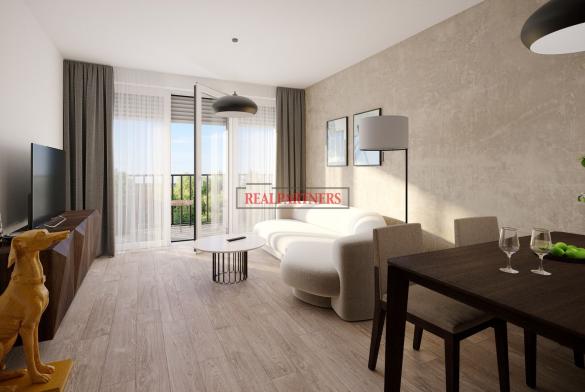 Novostavba bytu 2+kk o ploše 60,4 m² + 5,3 m² balkón ve výstavbě u Roztylského náměstí.