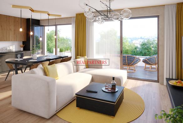 Novostavba bytu 3+kk o ploše 95 m² + 2x balkón ,5,4 m² + 3,4 m² ve výstavbě u Roztylského náměstí.
