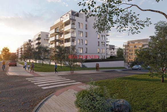Nový byt 1+kk o ploše 44,8 m² + balkon 7,8 m² ve výstavbě vedle Čimického parku.
