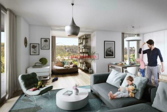 Nový byt 3+kk o ploše 88,1m + 17,5 m² balkon v nadčasové novostavbě u Vltavy s kolaudaci 06/2022.