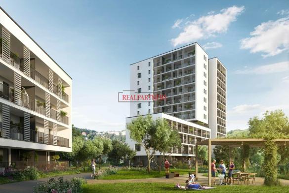 Nový byt 4+kk o ploše 113,9m + 10,9 m² balkon ve výstavbě v nadčasové novostavbě u Vltavy.