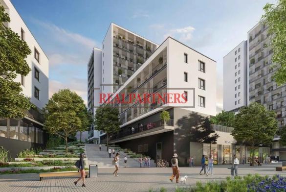 Nový byt 1+kk o ploše 32,2  m² + 7,6  m² balkon v nadčasové novostavbě u Vltavy.